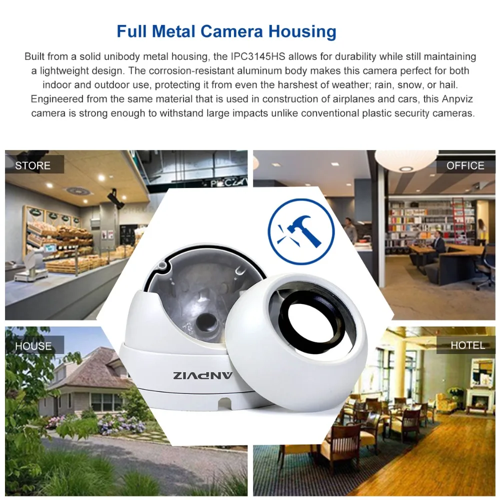 Anpviz 2 шт. H.265 безопасности IP Камера 2 К POE 4MP открытый Водонепроницаемый IP66 CCTV Камера видео наблюдения домашней безопасности ONVIF