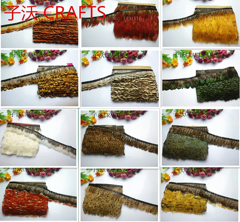 

1 meter natural pheasant feathers trim edge belt,DIY decorative clothing, hats, headdress, handicrafts and other art accessories