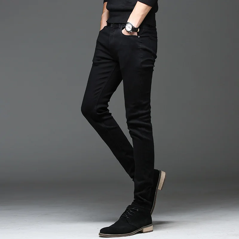 Batmo 2021 new arrival high quality casual slim elastic black jeans men ,men's pencil pants ,skinny jeans men 2108 slim fit jeans