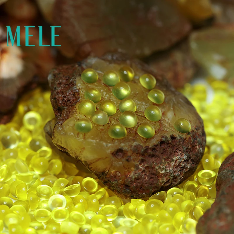 Натуральный Золотой Желтый prehnite камень 5x5 мм 0.65ct свободный DIY Камень