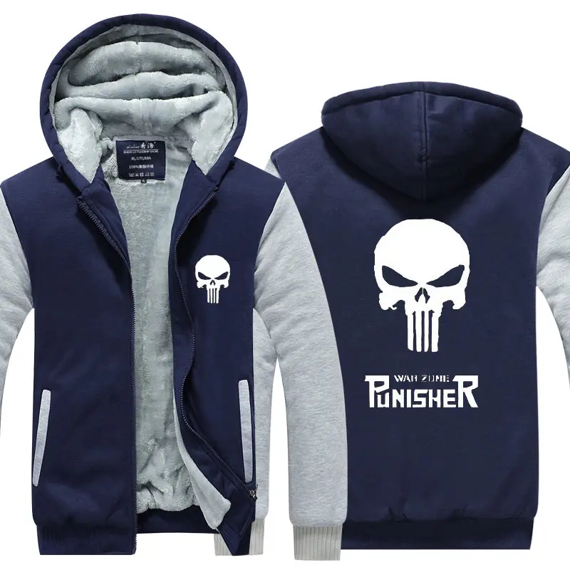 Fans Wear Unisex Winter The Punisher Printed Hoodie with Pocket At Night Casual Coat Movie Cosplay Costume Hoodies Fans Wear Unisex Winter The Punisher Printed Hoodie with Pocket At Night Casual Coat Movie Cosplay Costume Hoodies