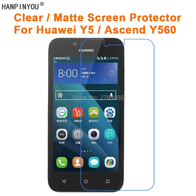 Для Huawei Y5 Y560 Y560-U02 Y560-L01 прозрачная глянцевая/Антибликовая матовая защитная пленка