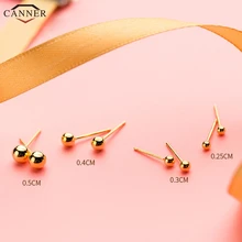 Маленькие серьги-гвоздики с шариками для женщин и девушек, милые серебряные серьги с 925 пробы, золотые для ушей, ювелирные изделия для пирсинга, милые серьги H40