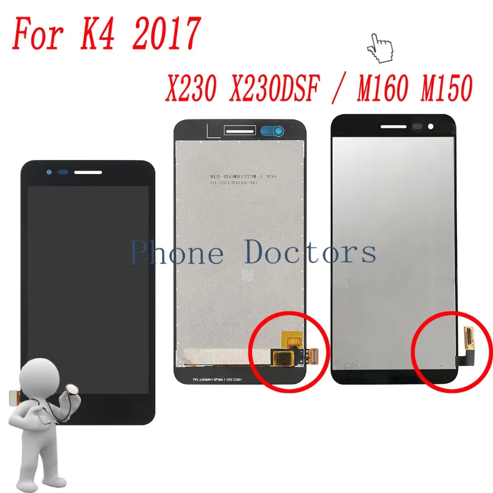 Display Lcd Completo Da 5.0 ''+ Gruppo Digitalizzatore Touch Screen Per Lg K4 2017 Lte Phoenix 3 M160 M150 M151 / K4 2017 Dual Sim X230