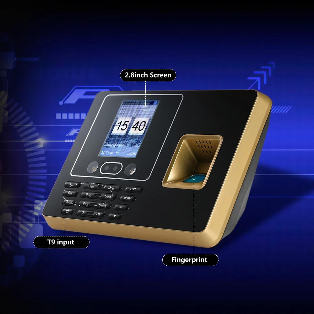 Биометрическая система посещаемости отпечатков пальцев машина посещаемости TCP/IP 2,8 дюймов цветной экран сотрудников проверка в рекордер