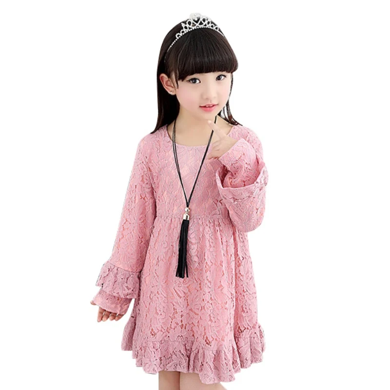 Spring Summer Kids Girls Costumes Dress Tops Dresses Long Sleeve 4 12 Y Baby Party One
