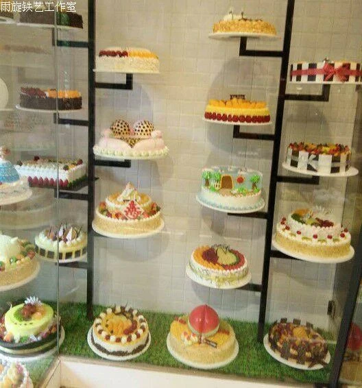 

8-layers cake shop display stands & Multi-storey window cake model rack.