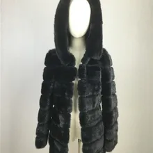 LIYAFUR реального норки Мех животных капюшон пальто для женщин натуральный русский с капюшоном пальто