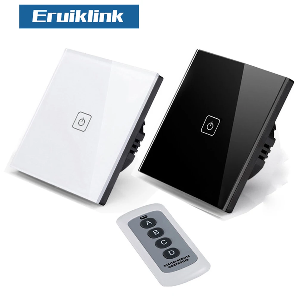 

SESOO EU/UK Standard 1 Gang 1 Way Remote Control Switch ,Wall Light Remote Switch, Wireless Remote Control Touch Light Switch