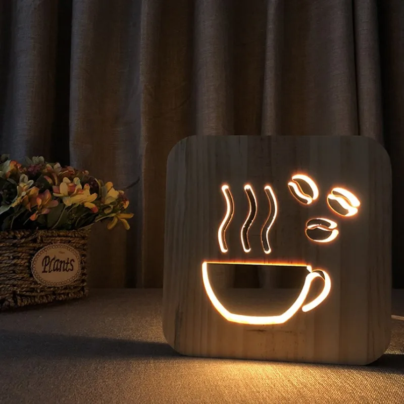 Criativa de Madeira Lâmpada para Sala de Estar Conduziu a Lâmpada Arte Café Quarto Luzes Restaurante Cafe Loja Estante Interior Decorativo Luz 8 Para Sala de estar Quarto Luzes Restaurante