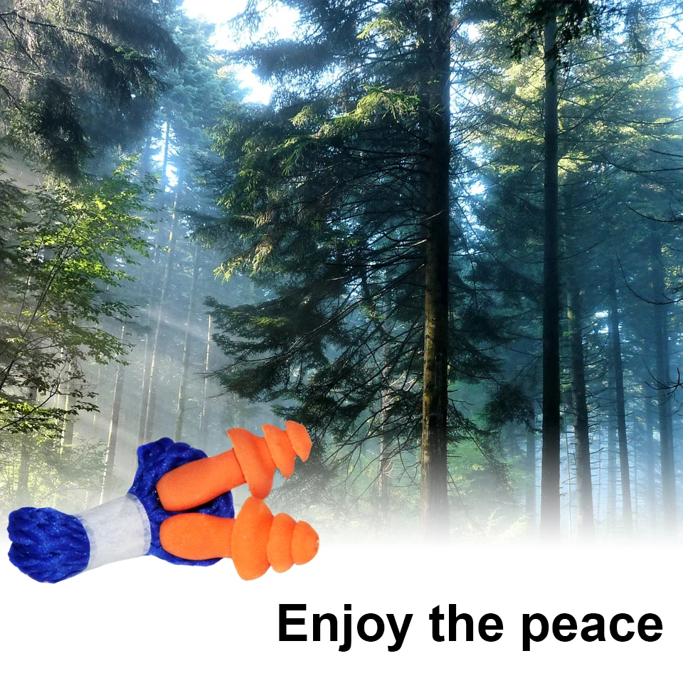

ZOHAN 10Pcs Soft Silicone Corded Ear Plugs Hearing Protection Earplugs Reusable Waterproof Silicone Ear Plug For Work Reeding