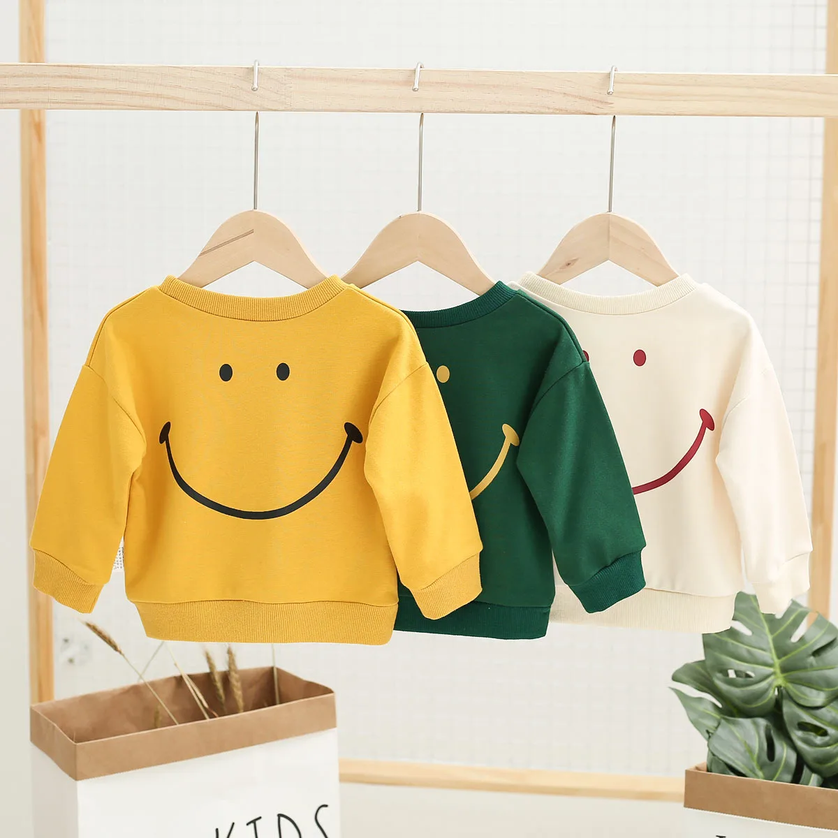 

Hot Sale Baby Boys Girls Hoodies Clothes Children Spring Thick Sweatshirts Toddler Casual Sweater Kids Smile Tops Costume