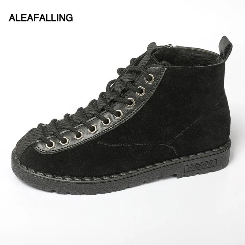 

Aleafalling Women's Boots Mature Girl's Lace Up Ankle Motorcycle All-season Outdoor High Tube All-Match Shoes Side Zip WBT237