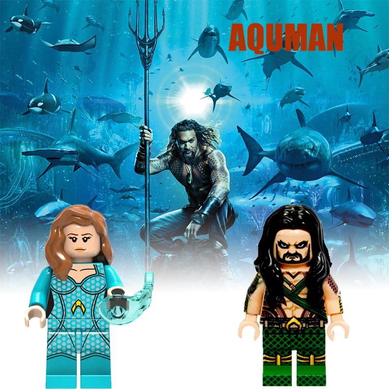 

Marvel's Newest movie Aquaman Mera Surprise Captain Marvel Set Character building blocks figures children gift toys Legoing YF30