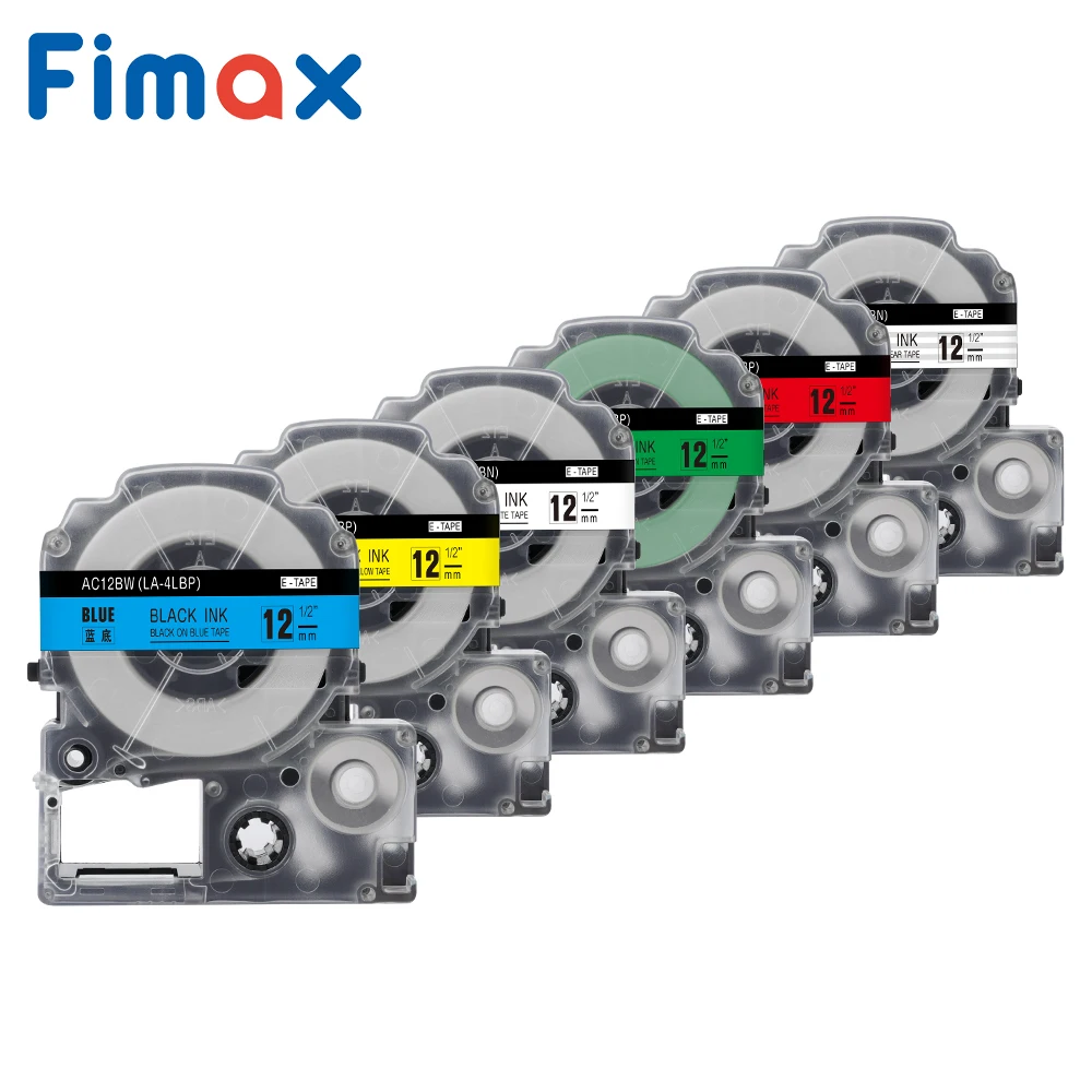 Fimax 1 пакет SS12KW LC-4WBN совместимый для EPSON для кровати King/Джим черная и белая 12 мм ST12KW этикеток для LW-300 LW-400 LW-600P SR530C