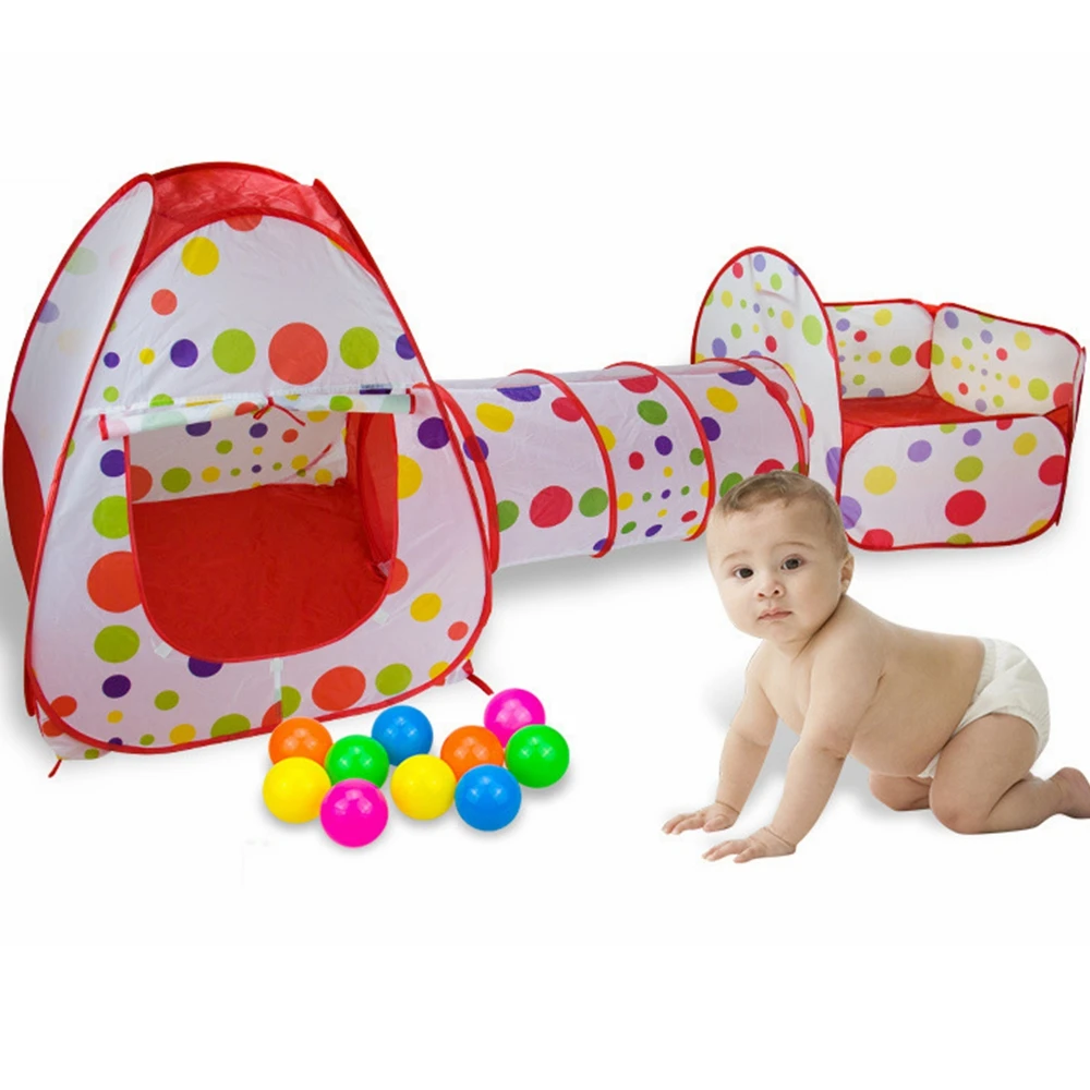 3 In 1 Portable Baby Playpen Children Kids Ball Pool Foldable Pop Up Play Tent Tunnel Play House Hut Indoor Outdoor Toys Fancing