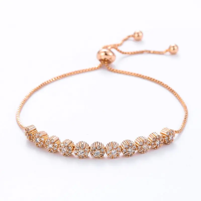 

CZ Zircon Charm Tennis Bracelet Jewelry Chain Link Adjustable Copper Bracelets & Bangles for Women Jewelry Pulseras Mujer