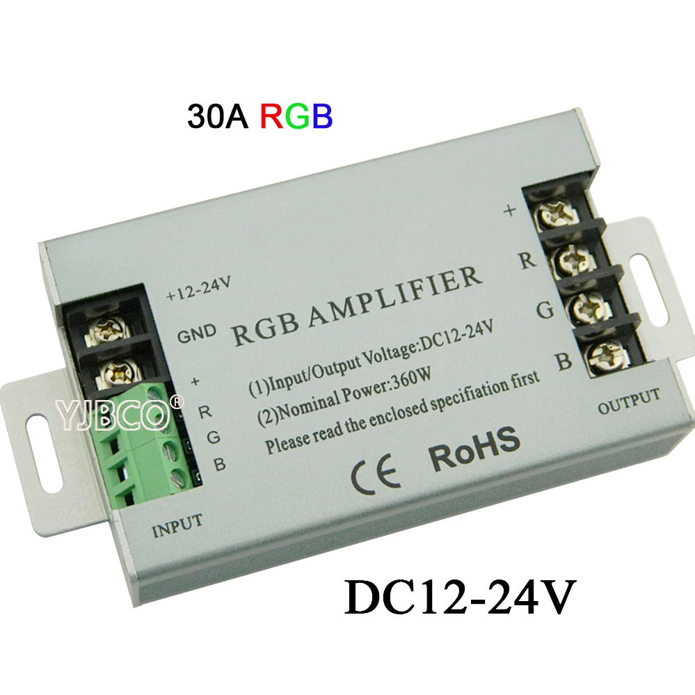 12A 24A 30A Led RGB RGBW усилитель 3CH 4CH Led контроллер для 5050 3528 Светодиодные полосы света ленты Мощность повторителя консоли DC5V 12 В 24 В