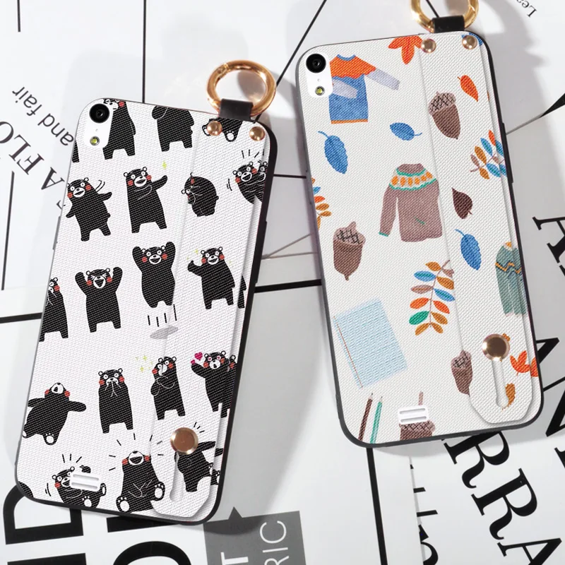 

Soft Silicone Wristband Cover For Fly IQ4516 IQ 4516 Cute Bear Skin Strap Case For Gionee Elife S5.1 GN9005 S6s S7