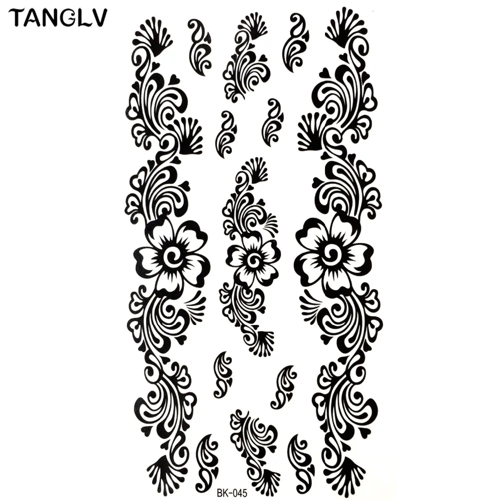 054 40 De Réductionbk 45 Fleur Vigne Yeux Amour Pour Toujours Chat Noir Rose Temporaire Tatouage Tatoo Autocollant Tatouage Produits De Sexe Flash