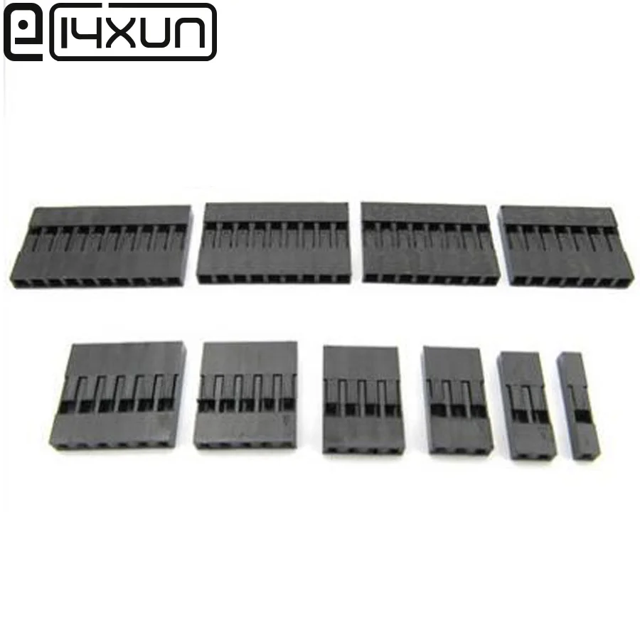 EClyxun 100 шт. разъем Dupont 1 2 3 4 5 6 7 8 9 10 pin Однорядный 2,54 мм пластиковый корпус через отверстие