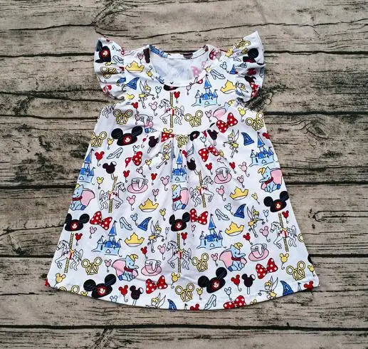 Летнее модное повседневное легкое платье новейшего дизайна для девочек; детское платье с Микки - Цвет: as picture
