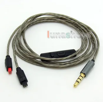 

1.3m Silver Plated + OFC 3.5mm Earphone cable with Mic For audio ATH-IM50 ATH-IM70 ATH-IM01 ATH-IM02 LN004402