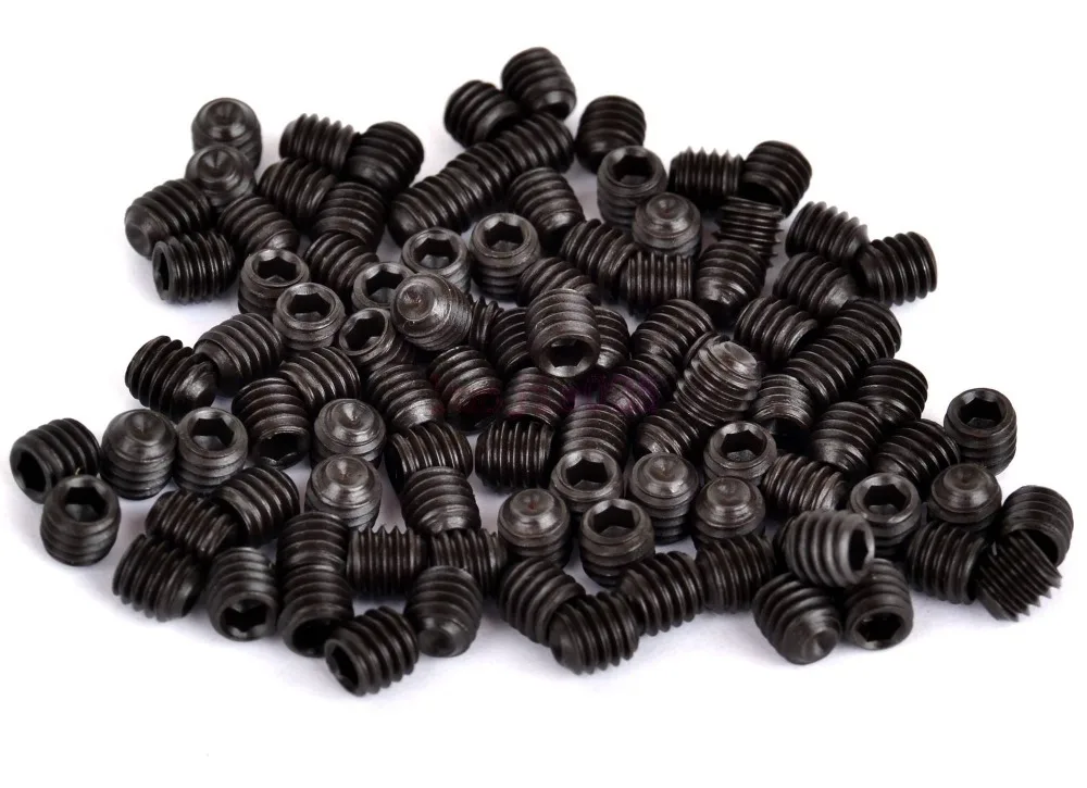 

100PCS Grub Head Screws M4*4mm Black Fit 02099 HSP RC 1:8 1:10 Car Spare Parts