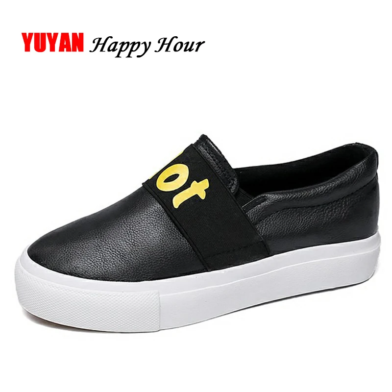 

Fashion Flat Platform Shoes Women Sneakers Soft Leather Women's Flats Casual Brand Students Shoes ZH2905