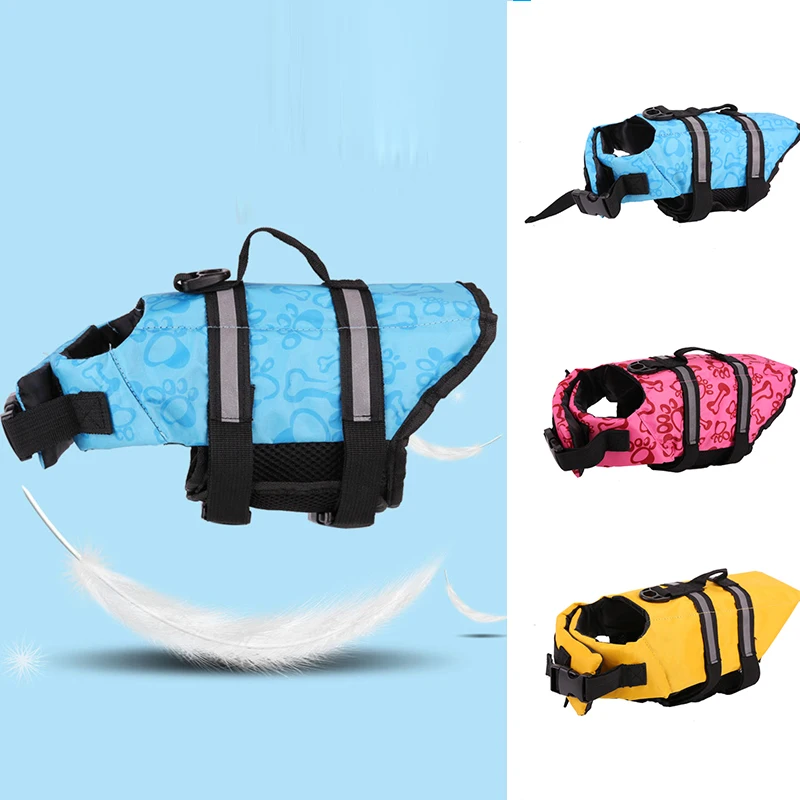 Dog Life Jacket Buoyancy Aid Pet Swimming Boating Adjustable Safety Vest Suit