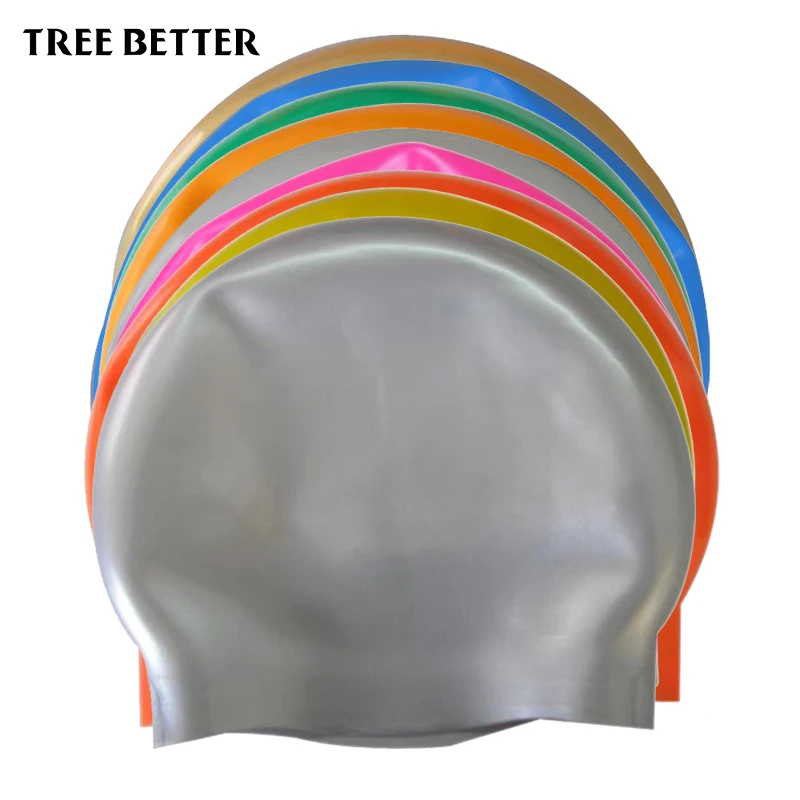 Silicone Rubber Swimming Cap Waterproof Swim Caps Elasticity Hat