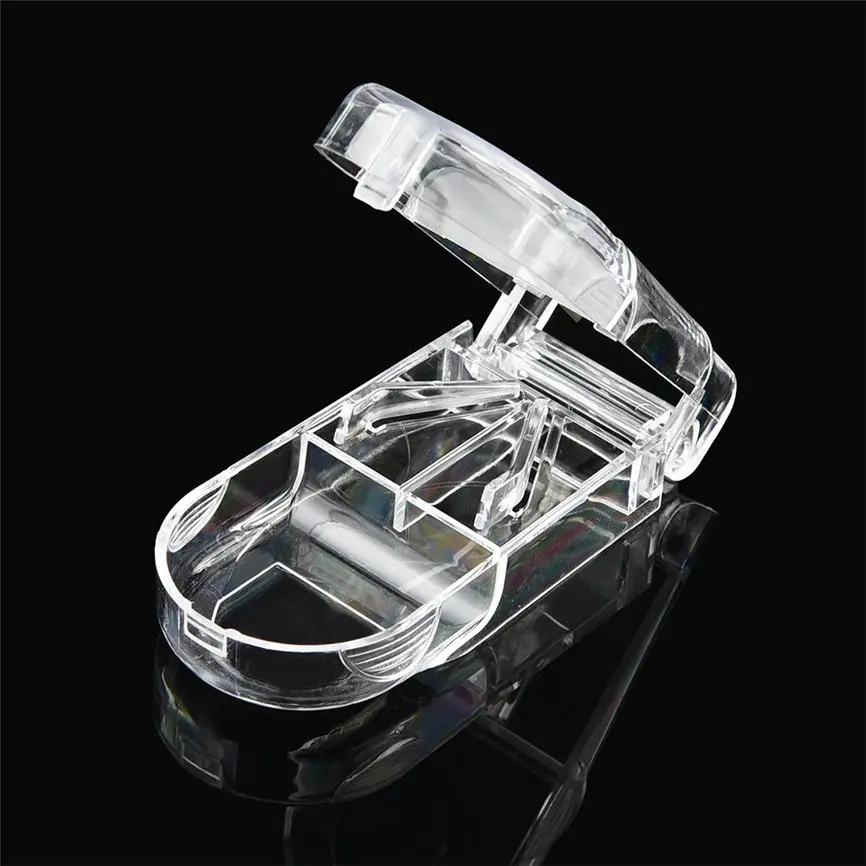 Pill Cutter Splitter Half Storage Compartment Box Medicine Tablet