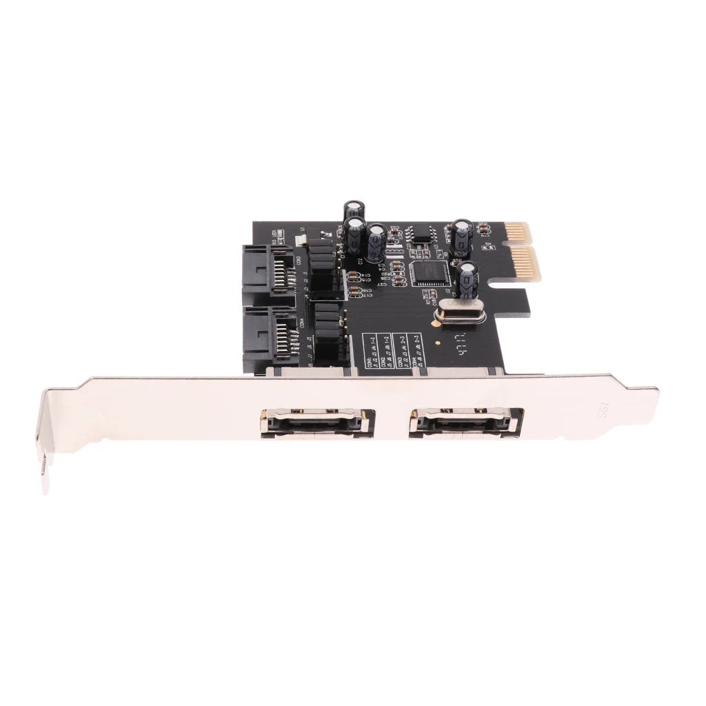 Dovewill Desktops PCIE to 2xSATA3.0 /2x ESATA 6Gbps Expansion Controller Adapter Card