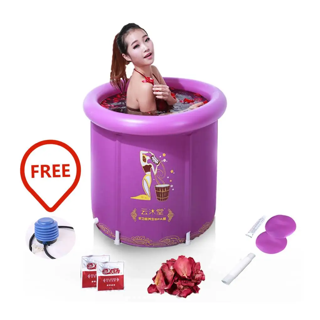 Portable Plastic Bathtub,SPA Foldable Bathtub Large Size, Purplein