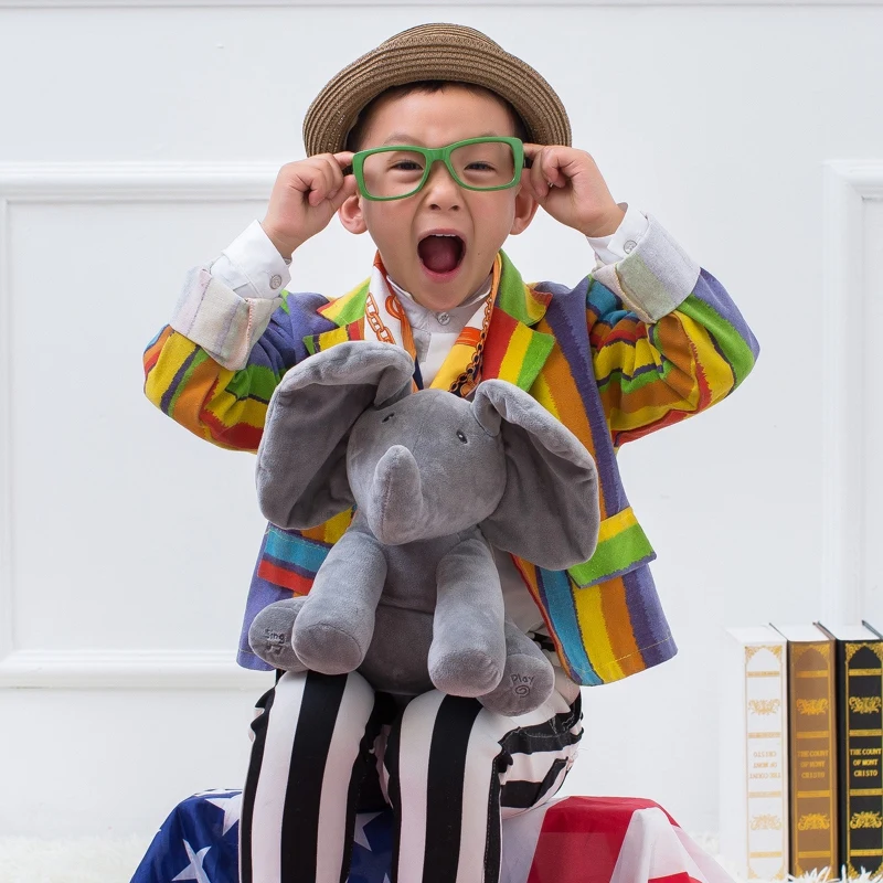 

New Style Peek A Boo Elephant Stuffed Animals & Plush Elephant Doll Play Music Elephant Educational Anti-stress Toy For Children