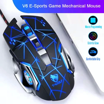 

Pro Gaming Mouse 6 Button 3200 DPI LED Optical USB Computer Mouse Gamer Mice V7 Game Mouse Optical Ergonomic Mause For PC Laptop