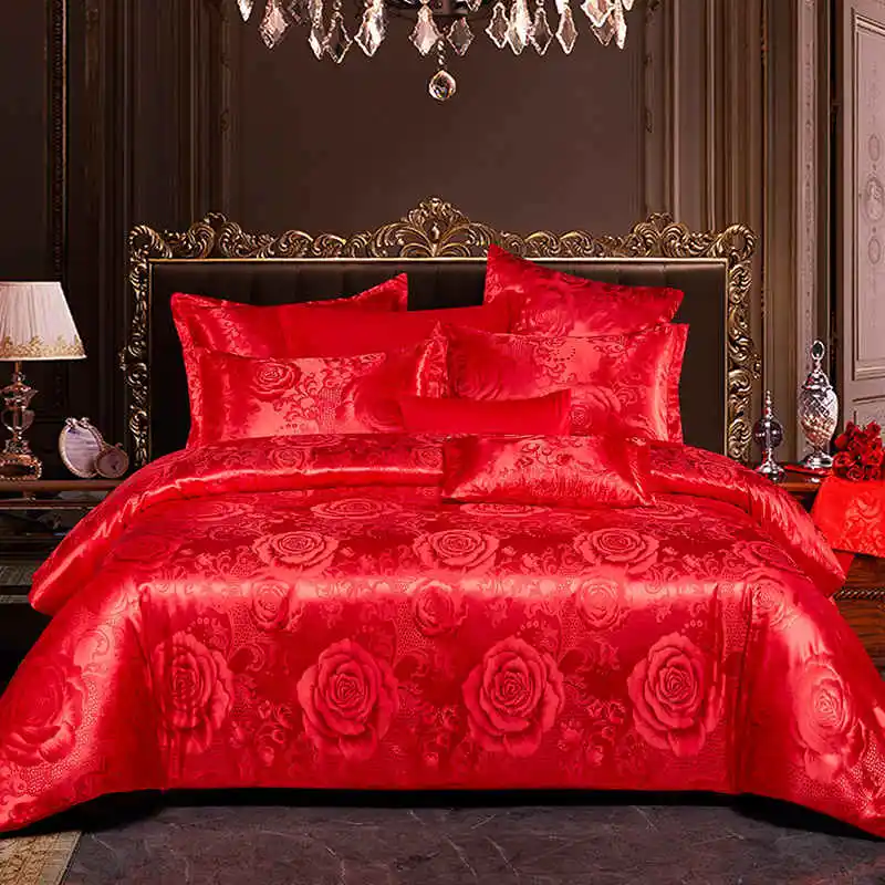 Liv-Esthete Luxury Euro Jacquard Palace Bedding Set Double Adult Bedspread Flat Sheet Decorative Bed Linen Set Home Textile - Цвет: 011