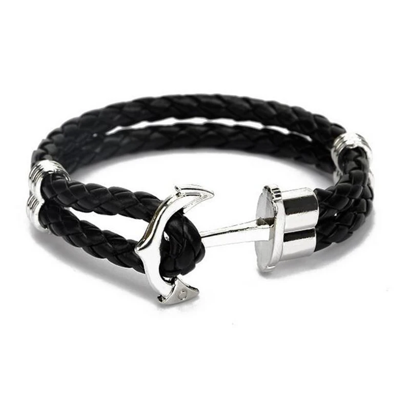 

Bracelets & Bangles Pulseiras Rushed New Arrival Charm Bracelets Rope Chain Lace-up Unisex Bracelet Anchor Leather For Man And