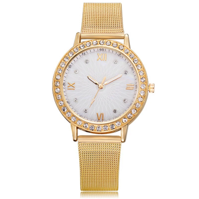 

Fashion Diamant Women Watch Brand Luxury Mesh Belt Band Creative Quartz Wristwatches Woman Bracelet Wristwatch Montre Femme