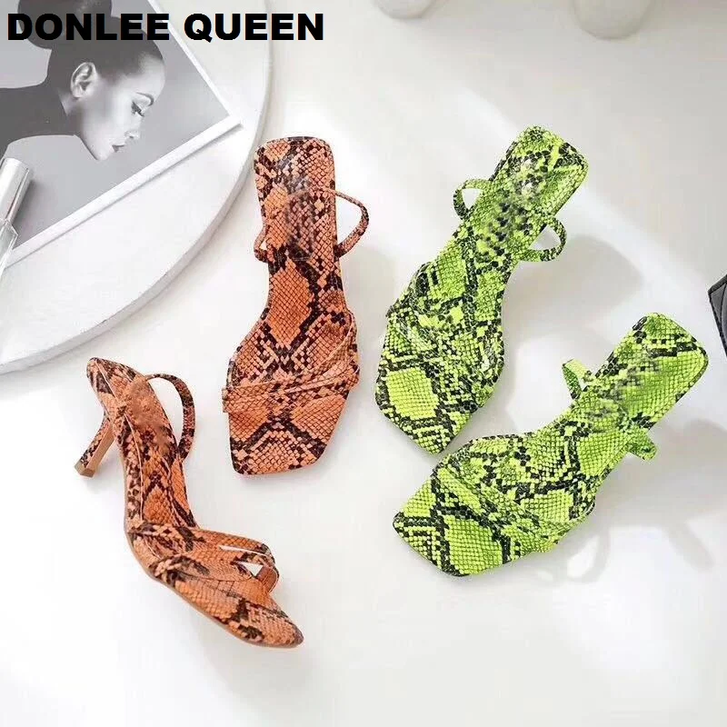 Женские сандалии гладиаторы с открытым носком DONLEE QUEEN летние туфли на каблуке