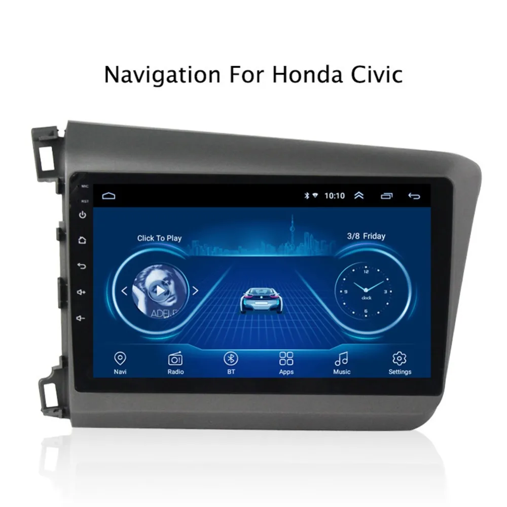 Flash Deal Super Slim Touch Screen Android 8.1 radio GPS Navigation for Honda Civic 2012 2013 headunit tablets Stereo Multimedia Bluetooth 0