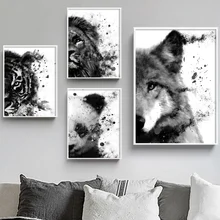 Panda Wolf Lion Tiger Fashion Animal Art Prints Wall Art Canvas Painting Posters And Prints Wall Pictures For Living Room Decor art and fashion