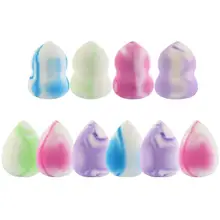 10 шт./компл. красочная форма капли макияж порошок Косметическая пуховка Maquiagem инструмент Мягкая губка инструменты консилер Тональная основа затяжки