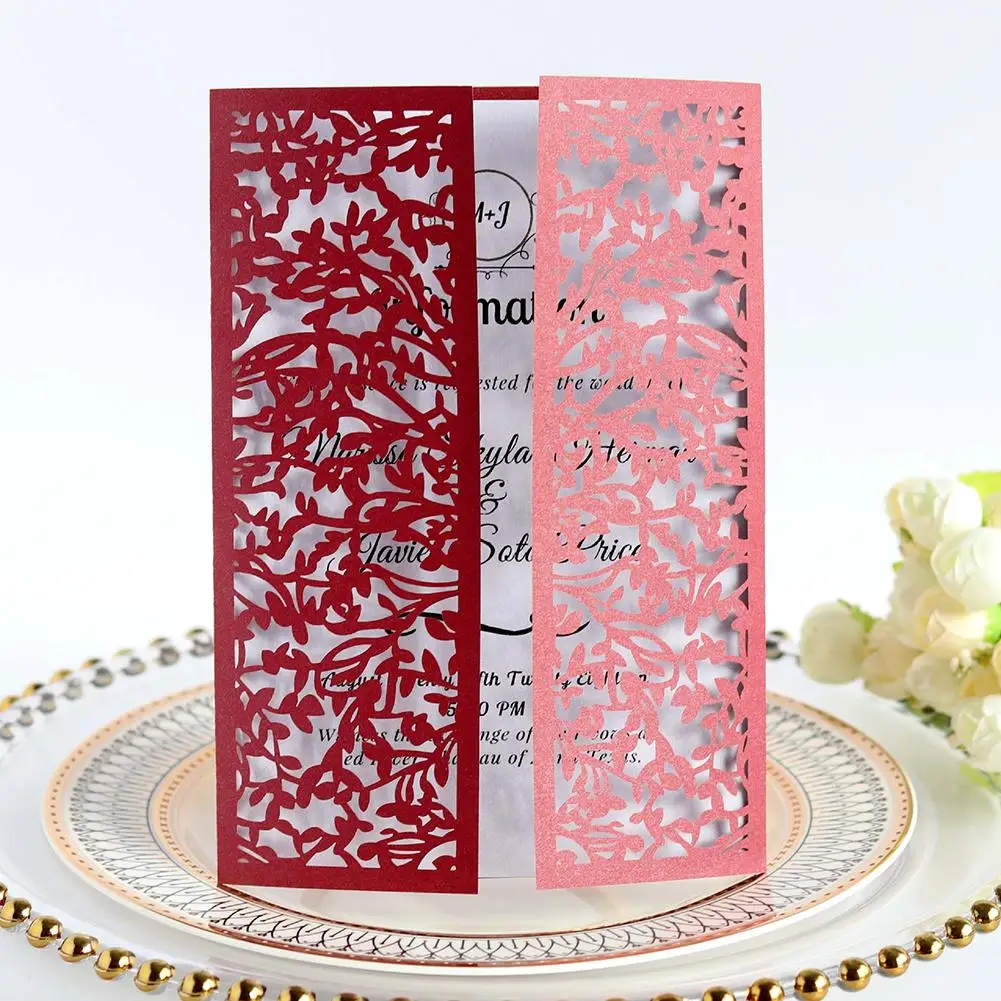  10pcs Wedding Decoration European Bow Invitation Laser Cutout Invitation Holiday Wedding Invitation - 33030362216