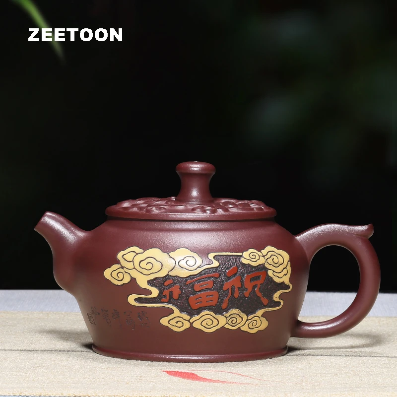 

390ml Authentic Yixing Teapot Hong Fu Qi Tian Pot Master Handmade Purple Clay Tea set Coffee Kettle Creative Zisha Tea Maker Pot