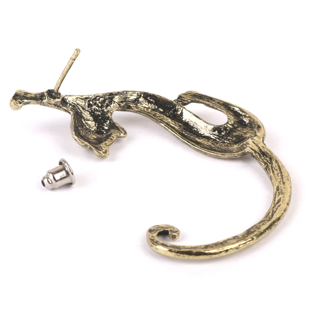 Phenovo 1pc Fashion Design Punk Gothic Alloy Long Tail Cat Earring Single Charm Ear Stud for Men Women Earrings Jewelry Party