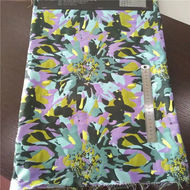 145 см широкий красный золотой цветочный жаккардовая ткань для Весна и осень платье куртка одежда DGH02