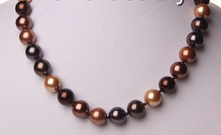 

Miss charm Jew1319 stunning big 12mm round multicolor south sea shell pearl necklace