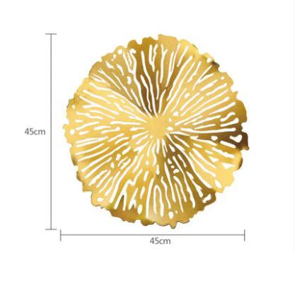 Современные кованые настенные Висячие полые золотой лотос лист настенные украшения металлические поделки для дома гостиной диван фоновые украшения - Цвет: style7