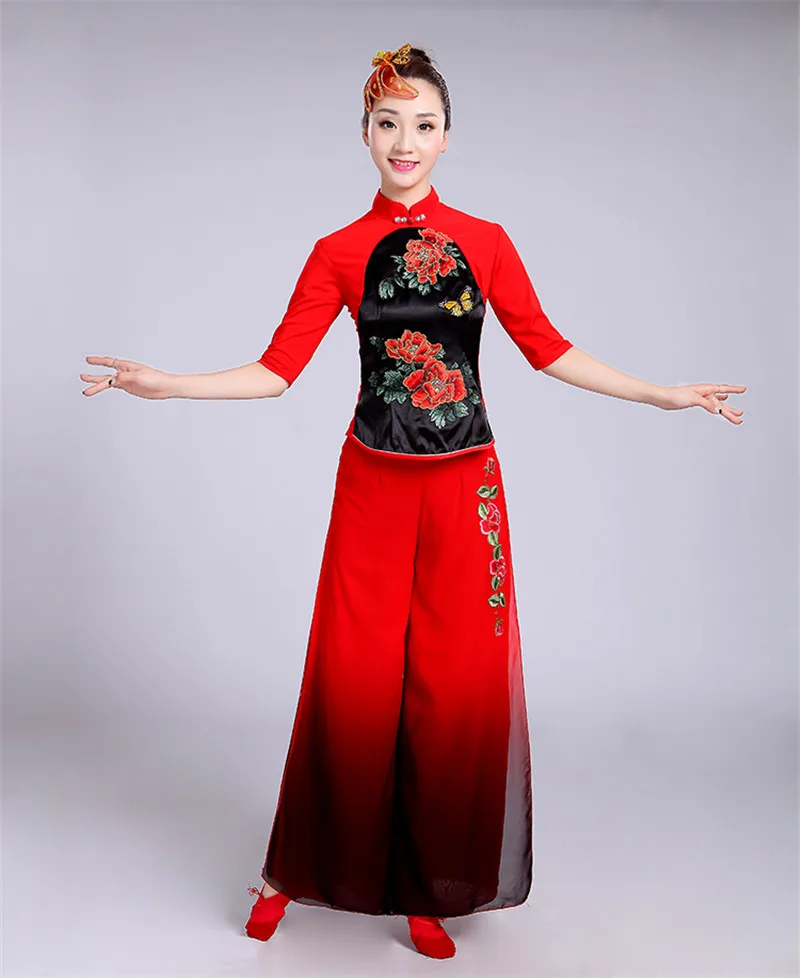 Высокое качество китайский ветер женские костюмы барабан Yangko одежда Этническая Одежда Классическая танцевальная барабанная одежда